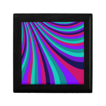 Groovy Pink Purple Aqua Rainbow Slide Stripes Jewelry Boxes