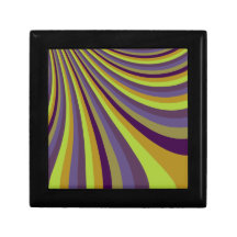 Groovy Purple and Green Rainbow Slide Stripes Patt Keepsake Box