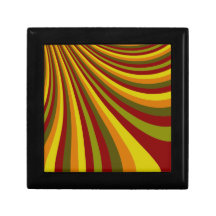 Groovy Red Yellow Orange Green Stripes Pattern Jewelry Boxes