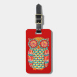 Groovy Retro Owl Luggage Tag