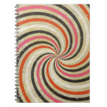 Groovy Retro Spiral Sunbeam Ray Swirl Design Note Book