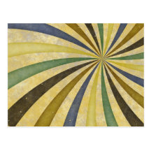 Groovy Retro Spiral Sunbeam Ray Swirl Design Postcards