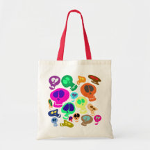 Groovy Skulls Canvas Bags