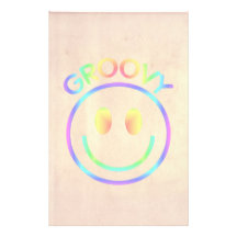 Groovy Smiley Face Old Worn Paper Stationery Paper