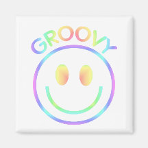 Groovy Smiley Face Refrigerator Magnet