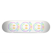 Groovy Smiley Face Retro Skateboard