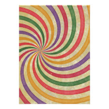 Groovy Spiral Sunbeam Ray Swirl Design Grungy Personalized Invites