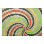 Groovy Spiral Sunbeam Ray Swirl Design Grungy Placemat