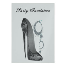 Groovy Stiletto and Bangles Bling Invitation