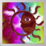 Groovy Tie-Dye Sun and Moon Print