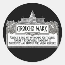 Groucho Marx on Politics Round Sticker