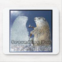 Groundhog Day Ice Sculpture Mouse Pad