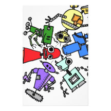 Group of robots 2 custom stationery