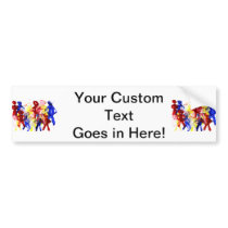 Group of standing stick figures finger painting re bumper sticker