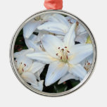 Group of White Lilies Ornaments