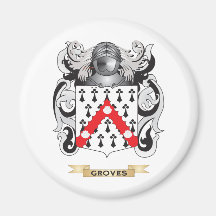 Groves Coat of Arms (Family Crest) Fridge Magnets