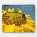 Grow Sunflowers for the Honey Bees! mouse pads mousepads