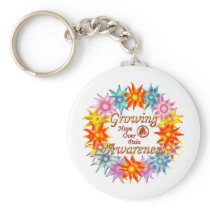 Growing Awareness Hope Over Pain Phoenix Flowers Keychains