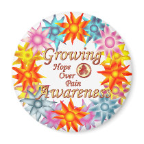 Growing Awareness Hope Over Pain Phoenix Flowers Refrigerator Magnets