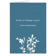 Growing plant blue business modern thank you card