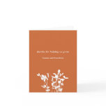 Growing plant burnt orange business thank you card