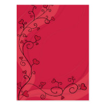Growing red hearts postcards