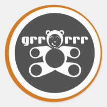 Grr Teddy Round Sticker