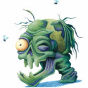 gruesome zombie dead head photo sculptures