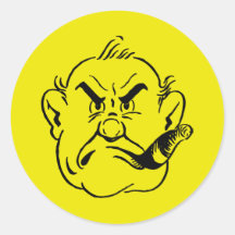 Gruff Cigar Smoking Man Stickers