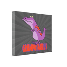 Grumposaurus Grumpy DInosaur Dino Stretched Canvas Print