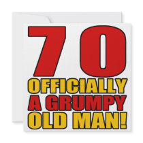 Grumpy 70th Birthday Humour Invites
