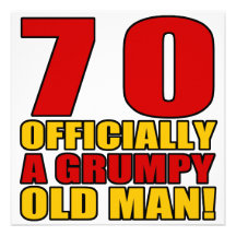 Grumpy 70th Birthday Humour Invites