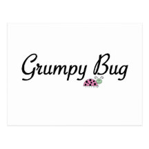 Grumpy bug postcard