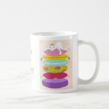 Grumpy princess cat and the pea cartoons mug