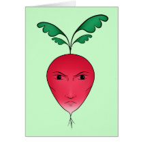 Grumpy radish greeting cards