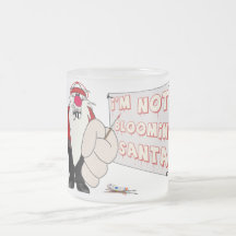 Grumpy Santa Frosted Glass Mug