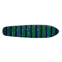Grün blau gestreift mit Sternchen und Regentropfen Personalisierte Decks