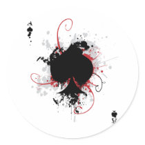 Grunge Ace Round Sticker