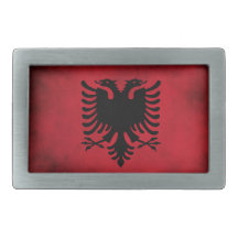 Grunge Albanian Flag [High Quality] Belt Buckles