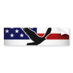 Grunge American Flag with Eagle Silhouette Bumper Sticker