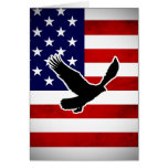 Grunge American Flag with Eagle Silhouette Cards