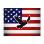 Grunge American Flag with Eagle Silhouette Post Cards