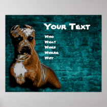 Grunge American Pitbull Terrier Portrait