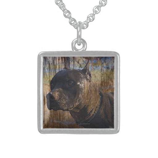 Grunge American Staffordshire Terrier Pitbull Custom Necklace