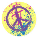 GRUNGE AND SPLATTER PEACE SIGN stickers