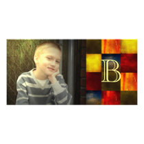 Grunge block monogram photocard