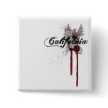 Grunge Blood Splatter California Button