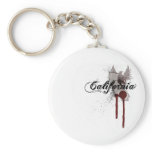 Grunge Blood Splatter California Keychain