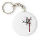 Grunge Blood Splatter Idaho Keychain