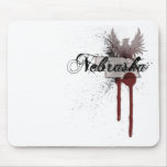Grunge Blood Splatter Nebraska Mousepad